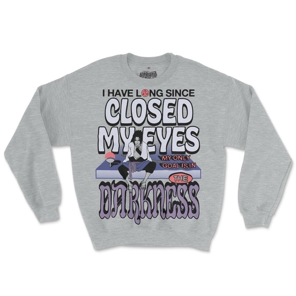Naruto Sasuke “Darkness” Graphic Print Crewneck Pullover - Picture 1 of 6
